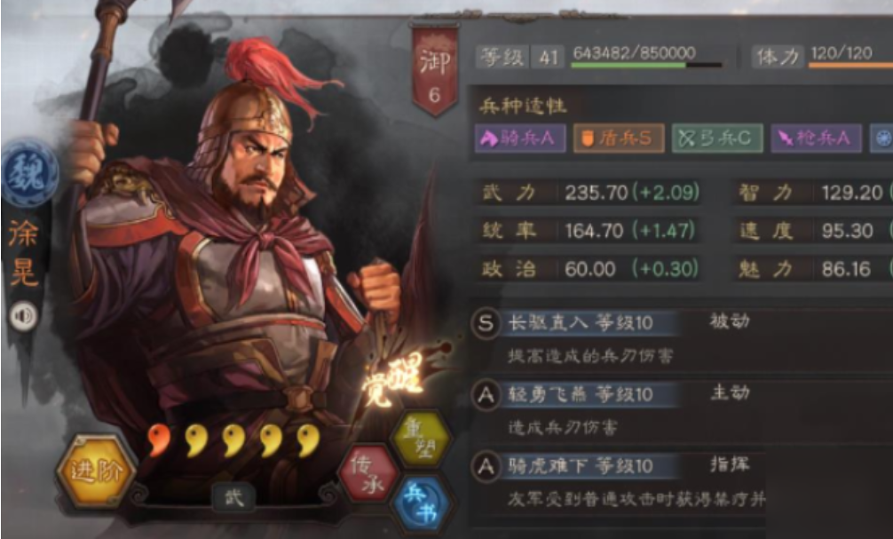 三国志战略版徐晃适合带什么战法