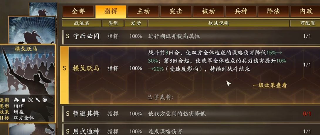 三国志战略版横戈跃马有什么用